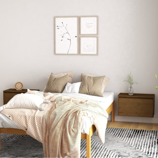 Seinäkaapit 2 kpl hunajanruskea 60x30x35 cm täysi mänty - Sisustajankoti.fi