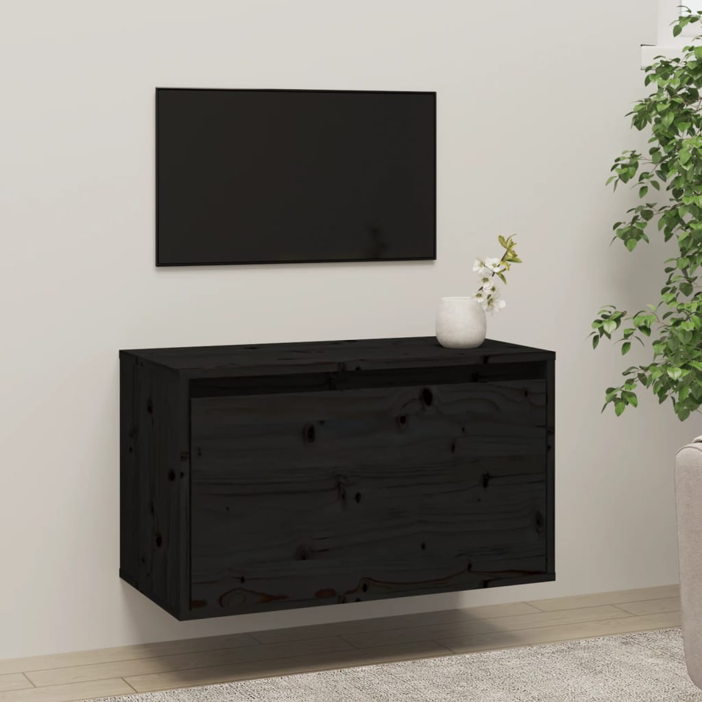 Seinäkaappi musta 60x30x35 cm täysi mänty - Sisustajankoti.fi