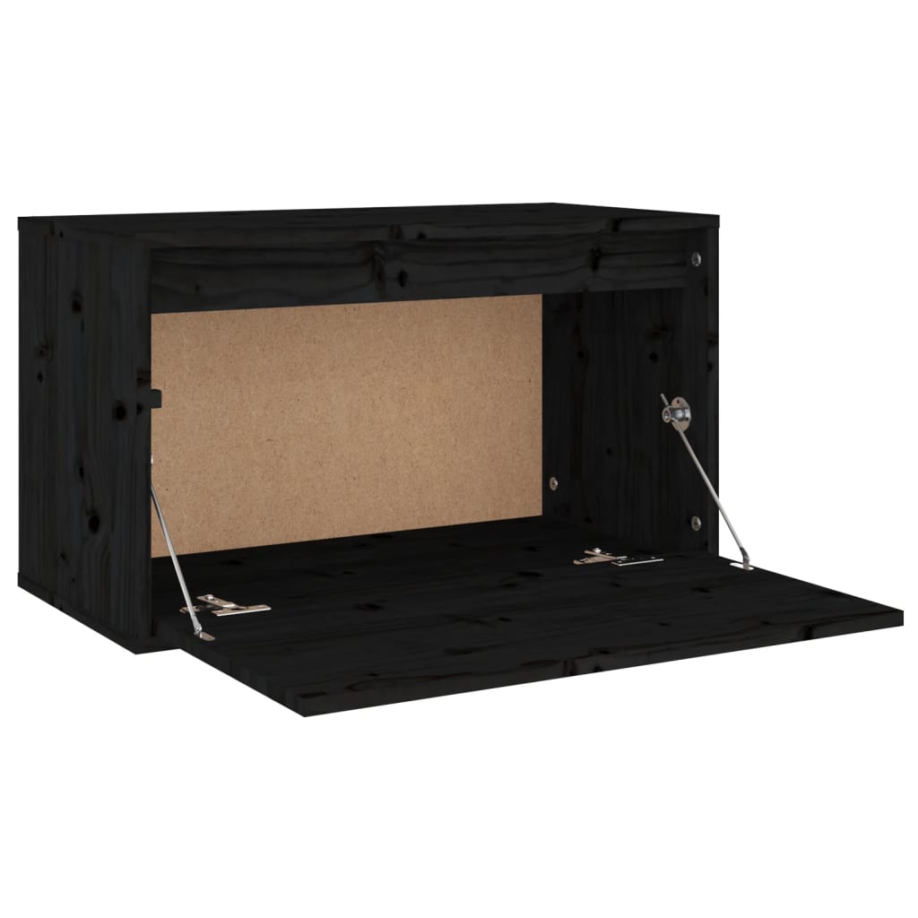 Seinäkaappi musta 60x30x35 cm täysi mänty - Sisustajankoti.fi