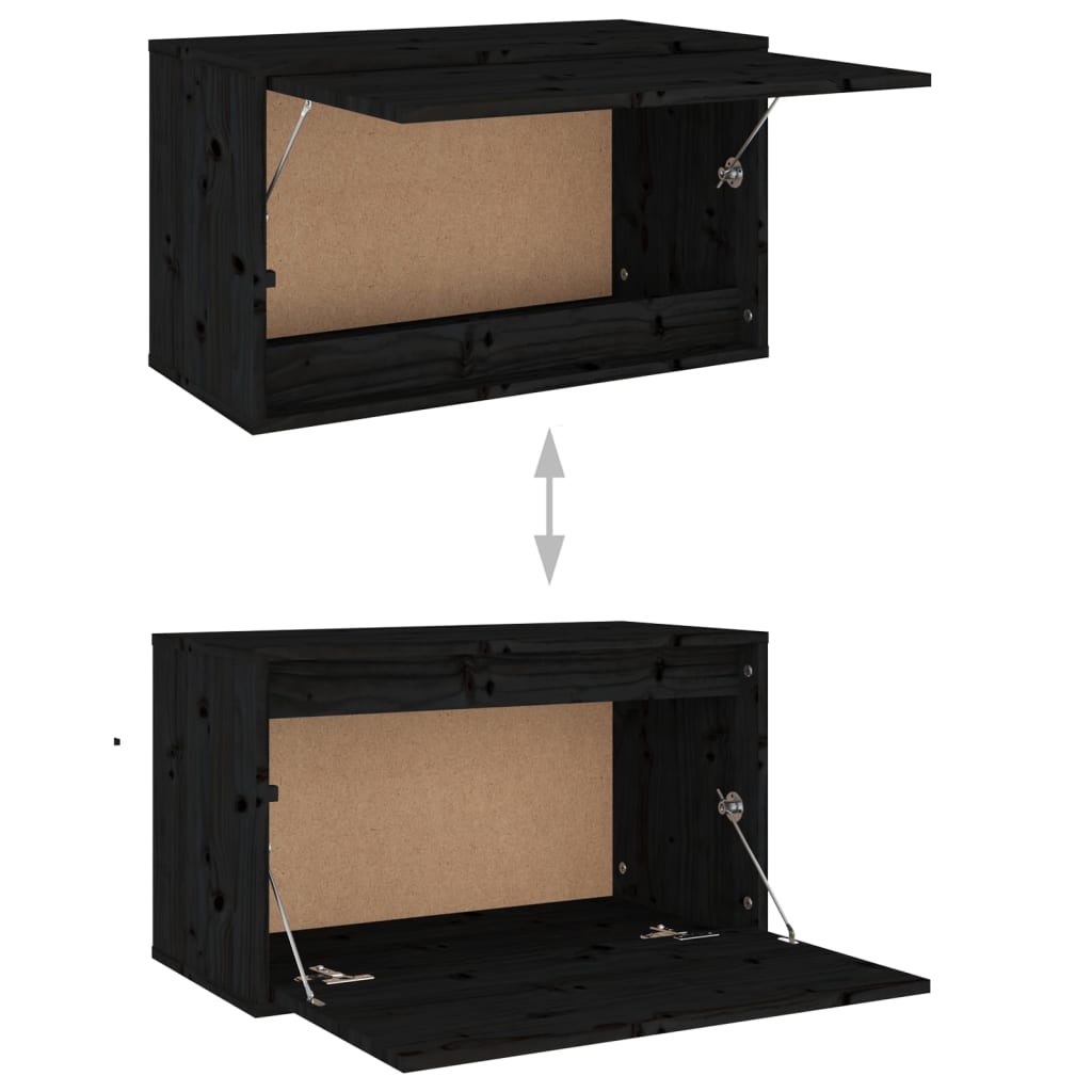 Seinäkaappi musta 60x30x35 cm täysi mänty - Sisustajankoti.fi