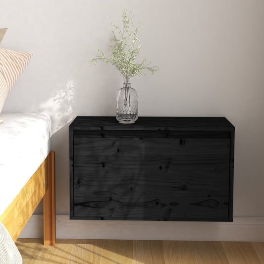 Seinäkaappi musta 60x30x35 cm täysi mänty - Sisustajankoti.fi
