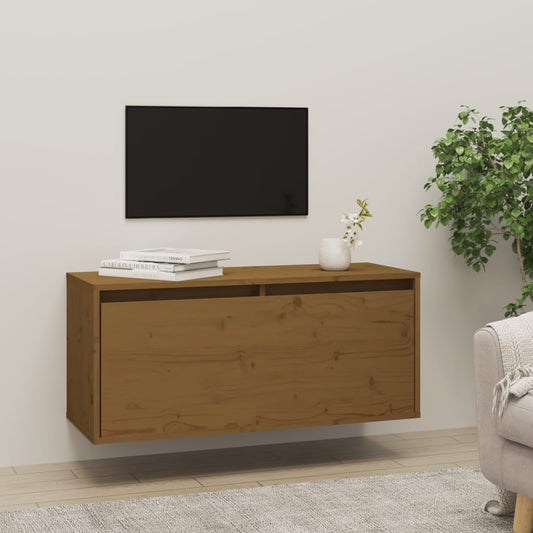 Seinäkaappi hunajanruskea 80x30x35 cm täysi mänty - Sisustajankoti.fi