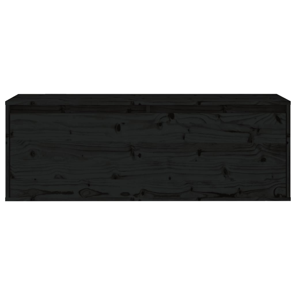 Seinäkaappi musta 100x30x35 cm täysi mänty - Sisustajankoti.fi