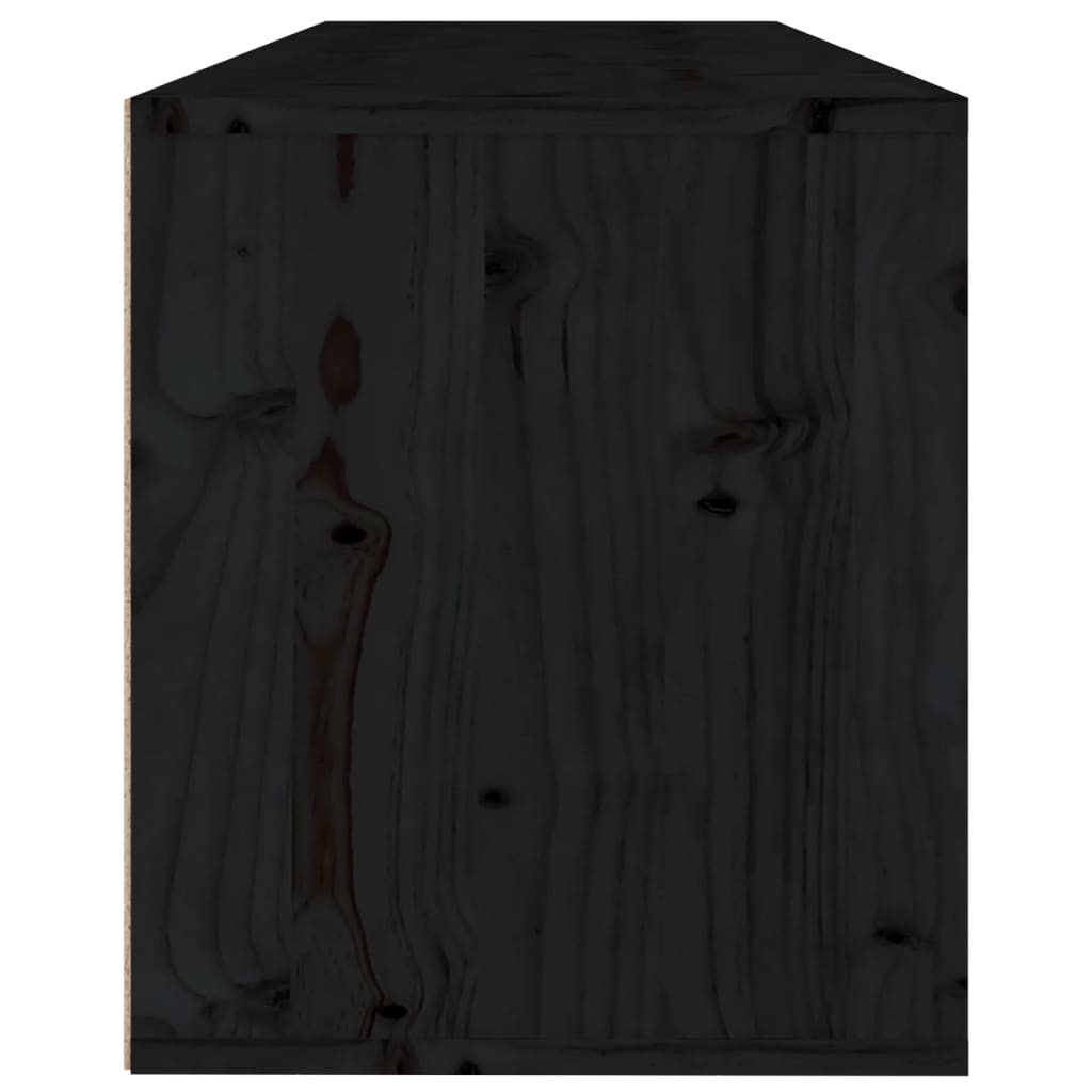 Seinäkaappi musta 100x30x35 cm täysi mänty - Sisustajankoti.fi