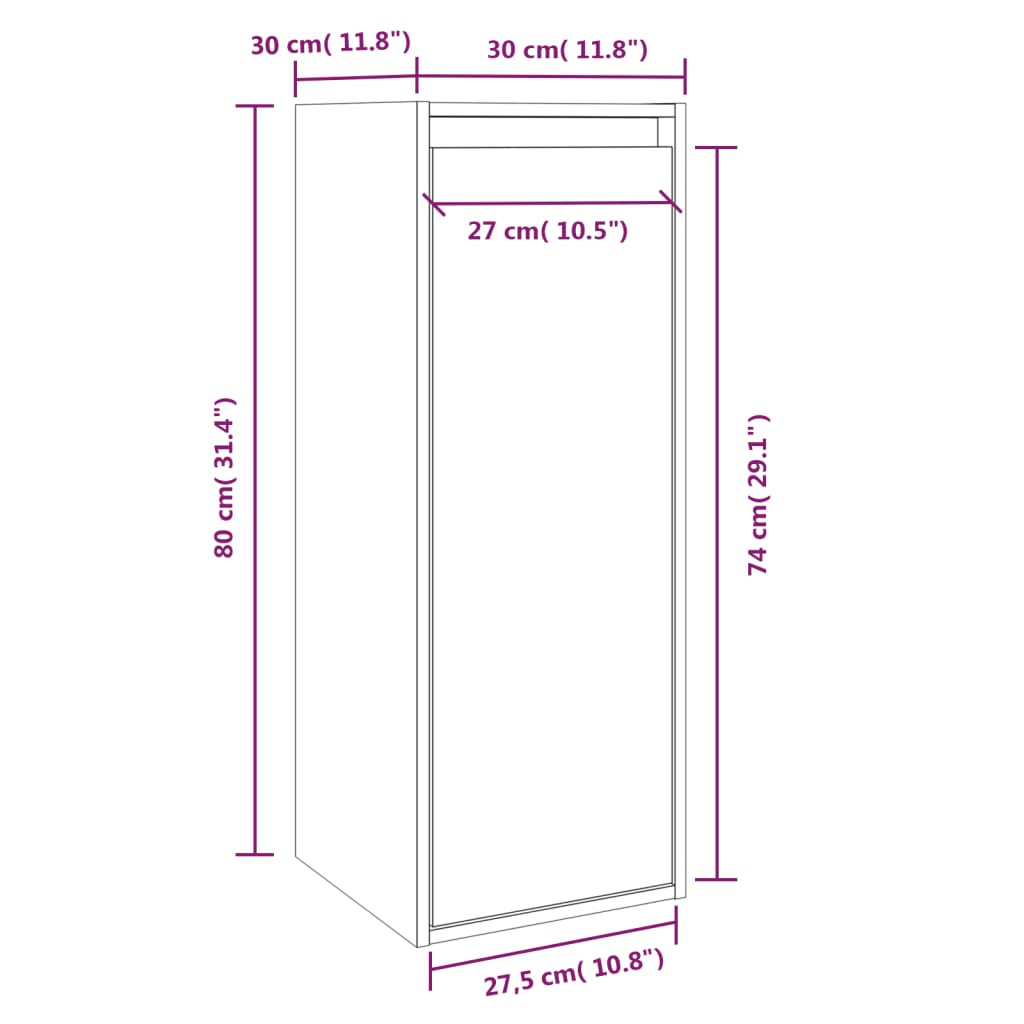 Seinäkaapit 2 kpl 30x30x80 cm täysi mänty - Sisustajankoti.fi