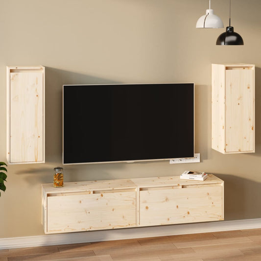Seinäkaapit 2 kpl 30x30x80 cm täysi mänty - Sisustajankoti.fi