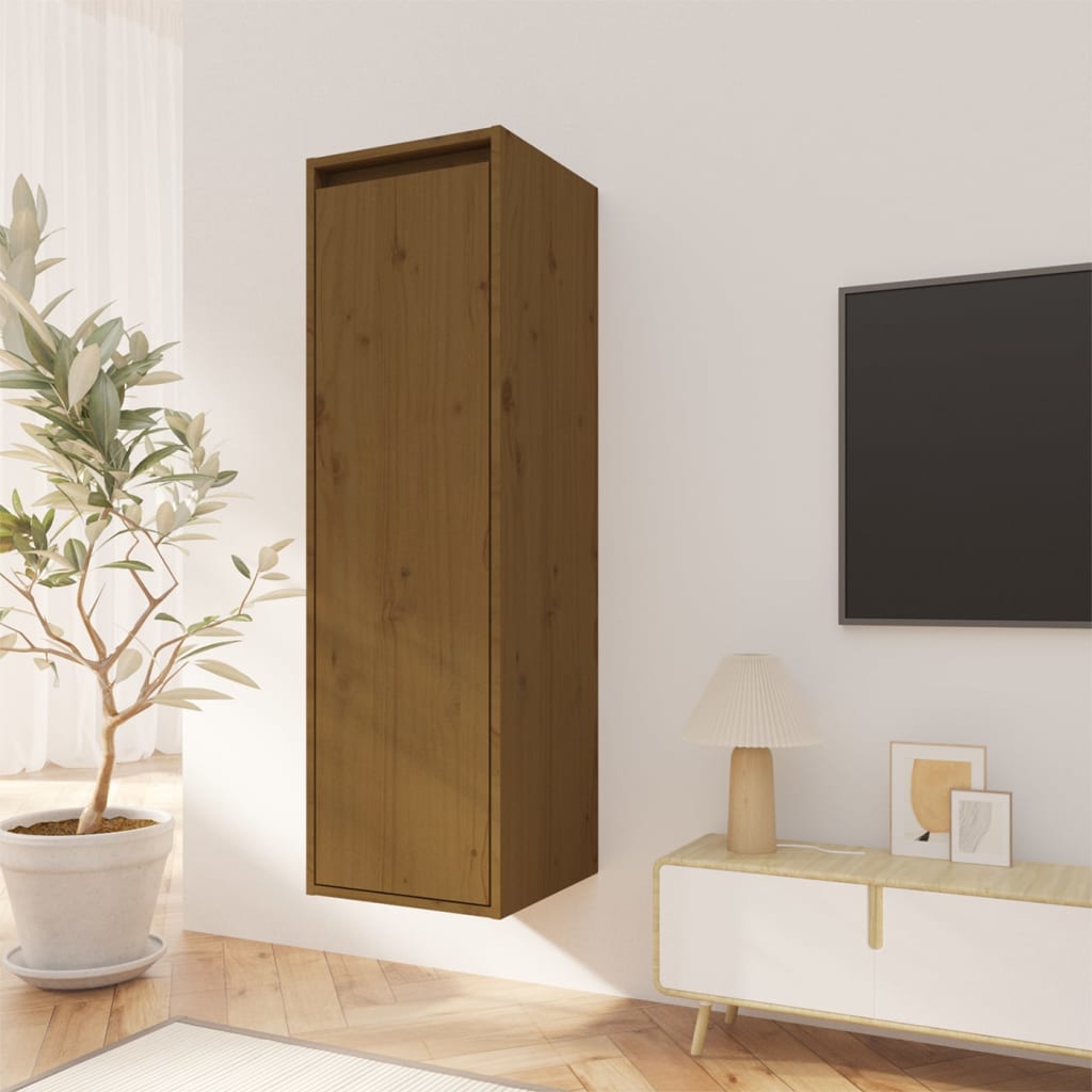 Seinäkaappi hunajanruskea 30x30x100 cm täysi mänty - Sisustajankoti.fi