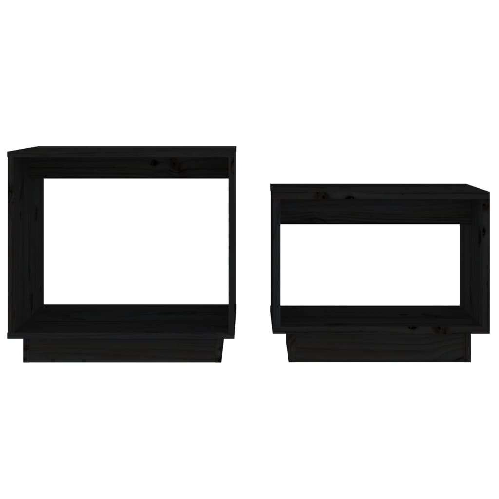 Sarjasohvapöydät 2 kpl musta täysi mänty - Sisustajankoti.fi