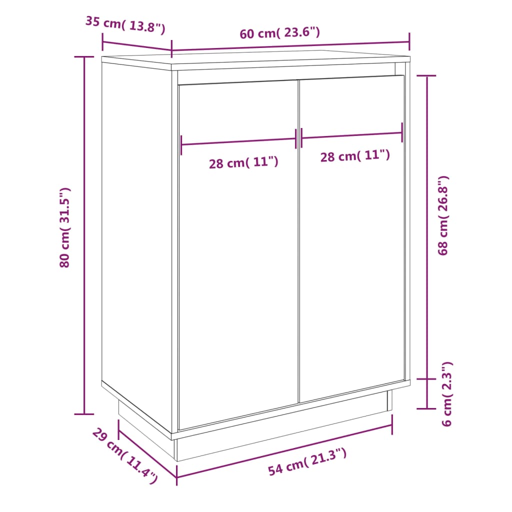 Kenkäkaappi harmaa 60x35x80 cm täysi mänty - Sisustajankoti.fi