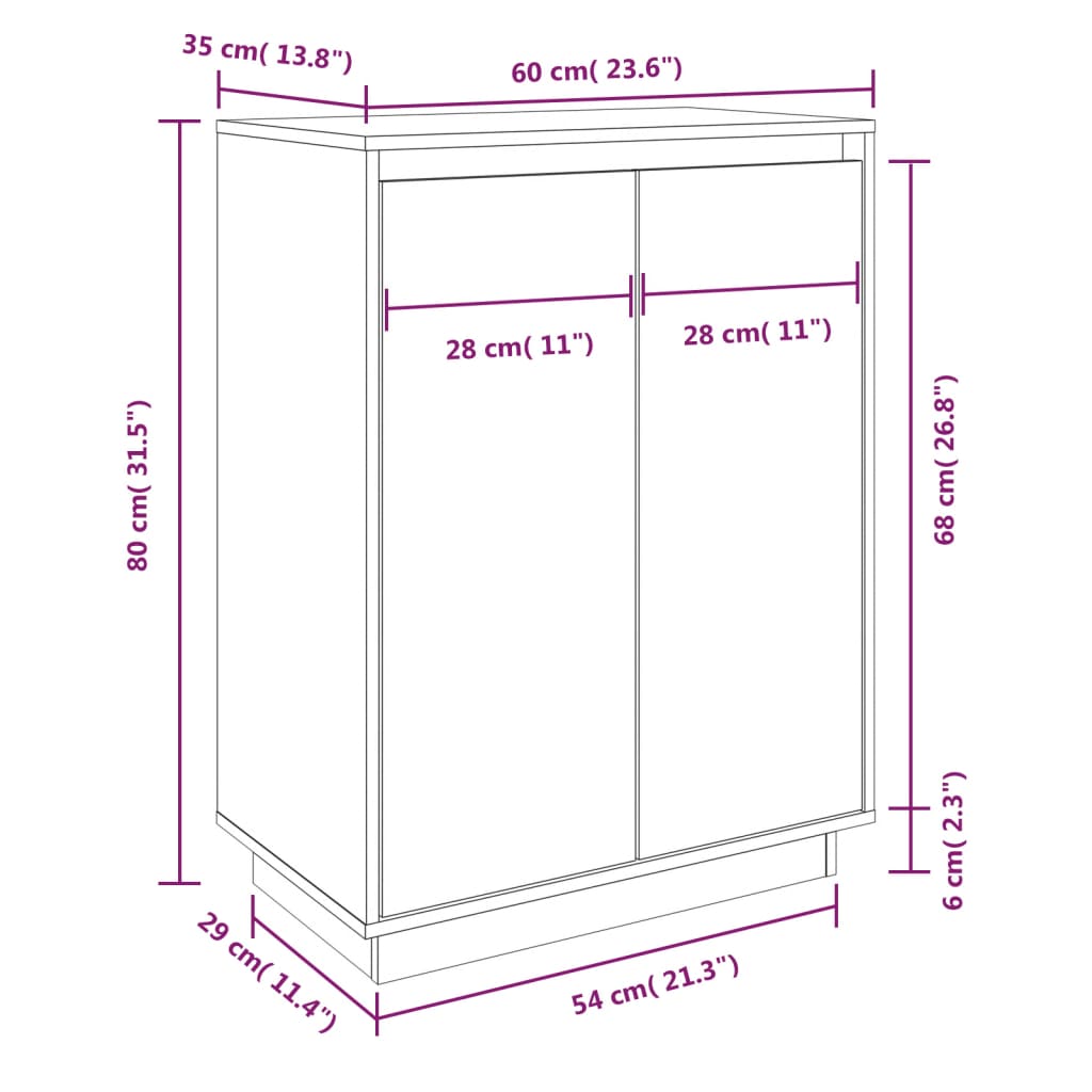 Kenkäkaappi hunajanruskea 60x35x80 cm täysi mänty - Sisustajankoti.fi