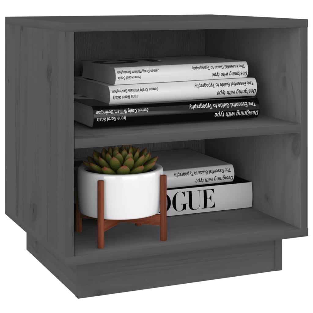 Yöpöytä harmaa 40x34x40 cm täysi mänty - Sisustajankoti.fi