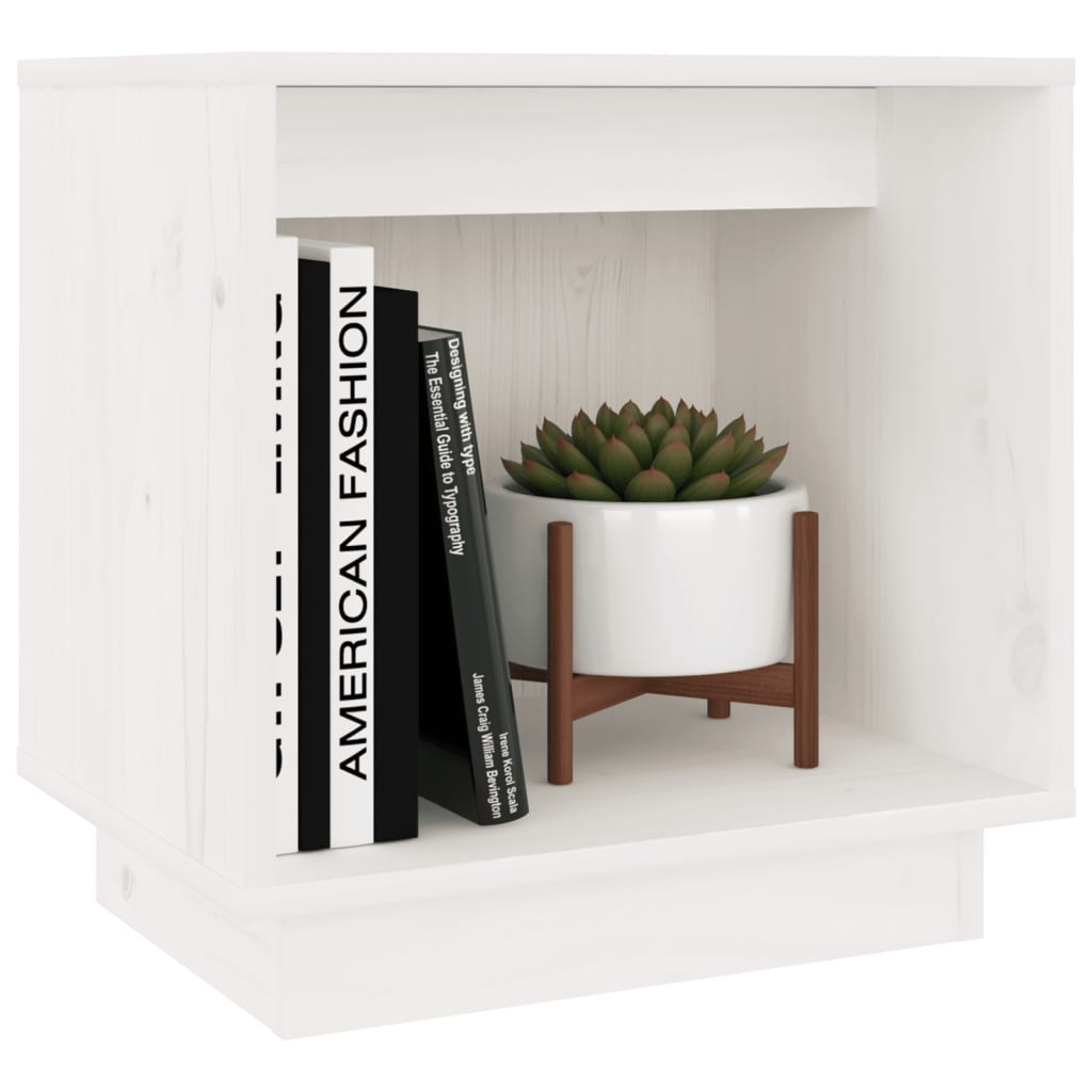 Yöpöydät 2 kpl valkoinen 40x30x40 cm täysi mänty - Sisustajankoti.fi