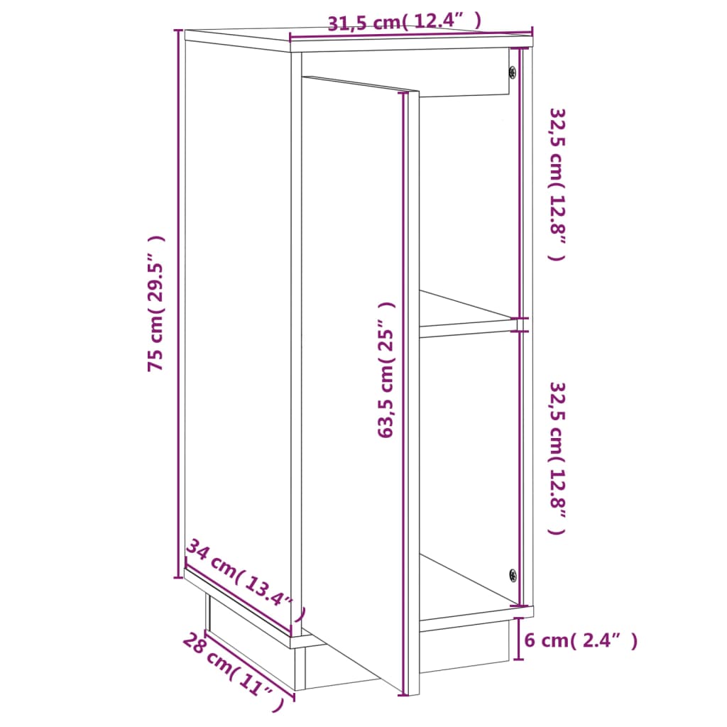 Senkit 2 kpl valkoinen 31,5x34x75 cm täysi mänty - Sisustajankoti.fi