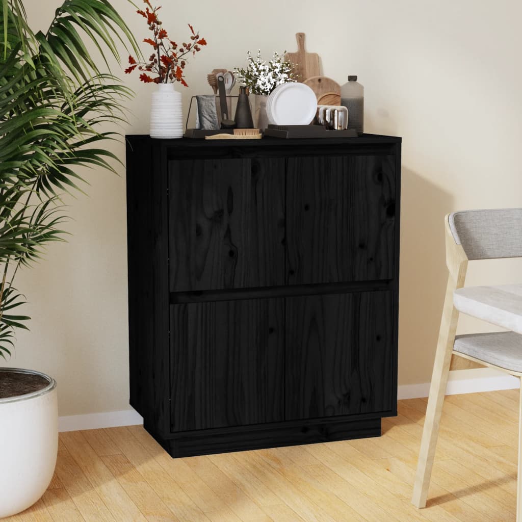 Senkki musta 60x34x75 cm täysi mänty - Sisustajankoti.fi