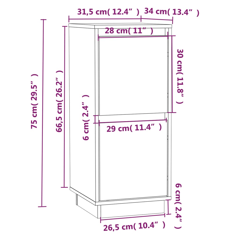 Senkit 2 kpl 31,5x34x75 cm täysi mänty - Sisustajankoti.fi