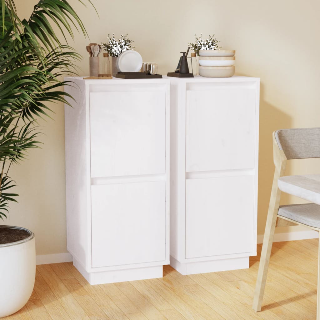 Senkit 2 kpl valkoinen 31,5x34x75 cm täysi mänty - Sisustajankoti.fi