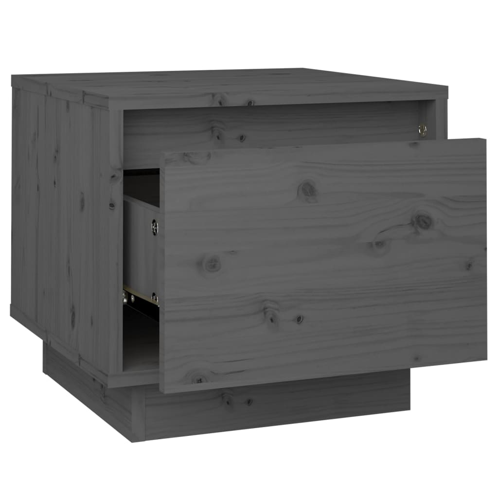 Yöpöytä harmaa 35x34x32 cm täysi mänty - Sisustajankoti.fi