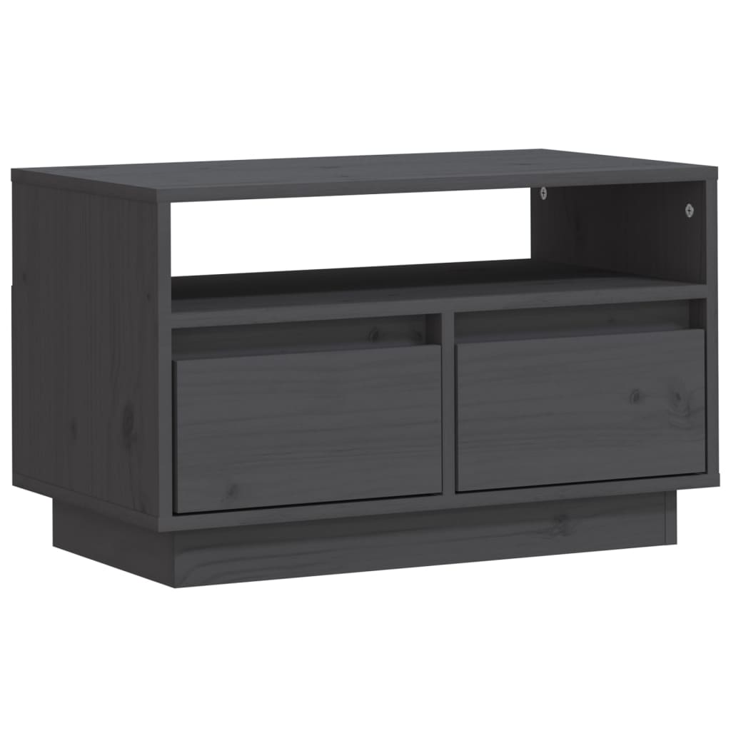TV-taso harmaa 60x35x37 cm täysi mänty - Sisustajankoti.fi