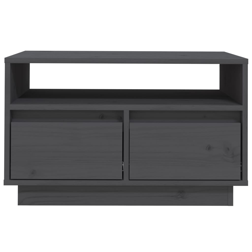 TV-taso harmaa 60x35x37 cm täysi mänty - Sisustajankoti.fi