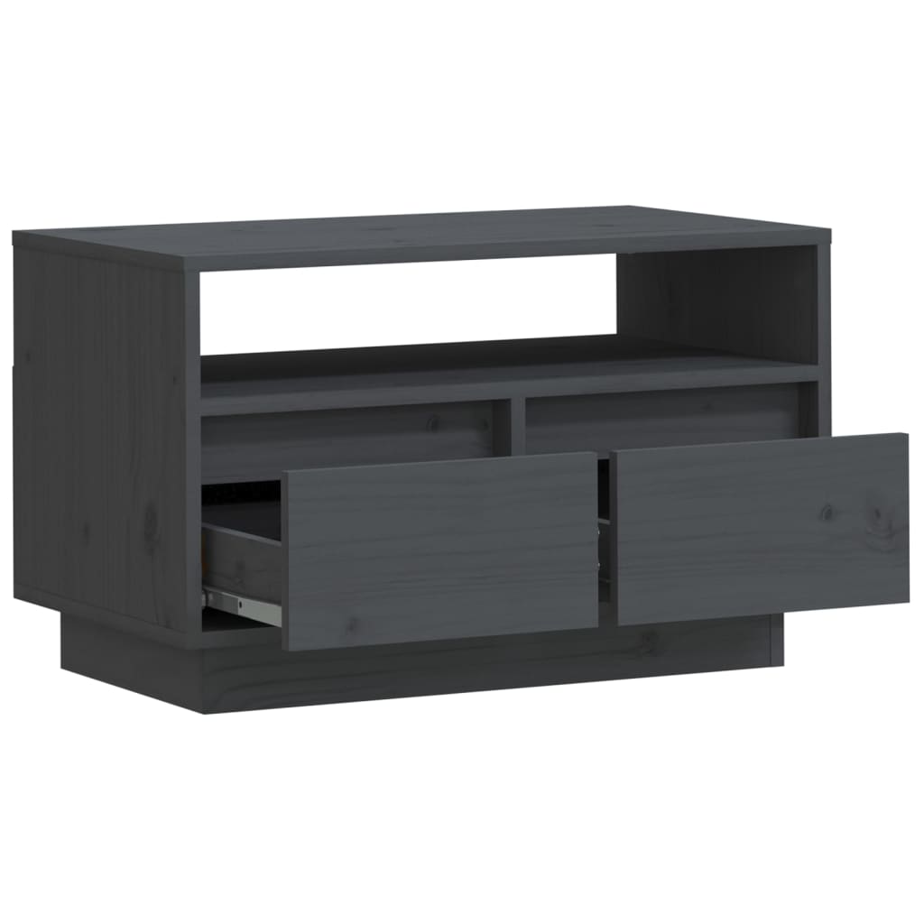 TV-taso harmaa 60x35x37 cm täysi mänty - Sisustajankoti.fi
