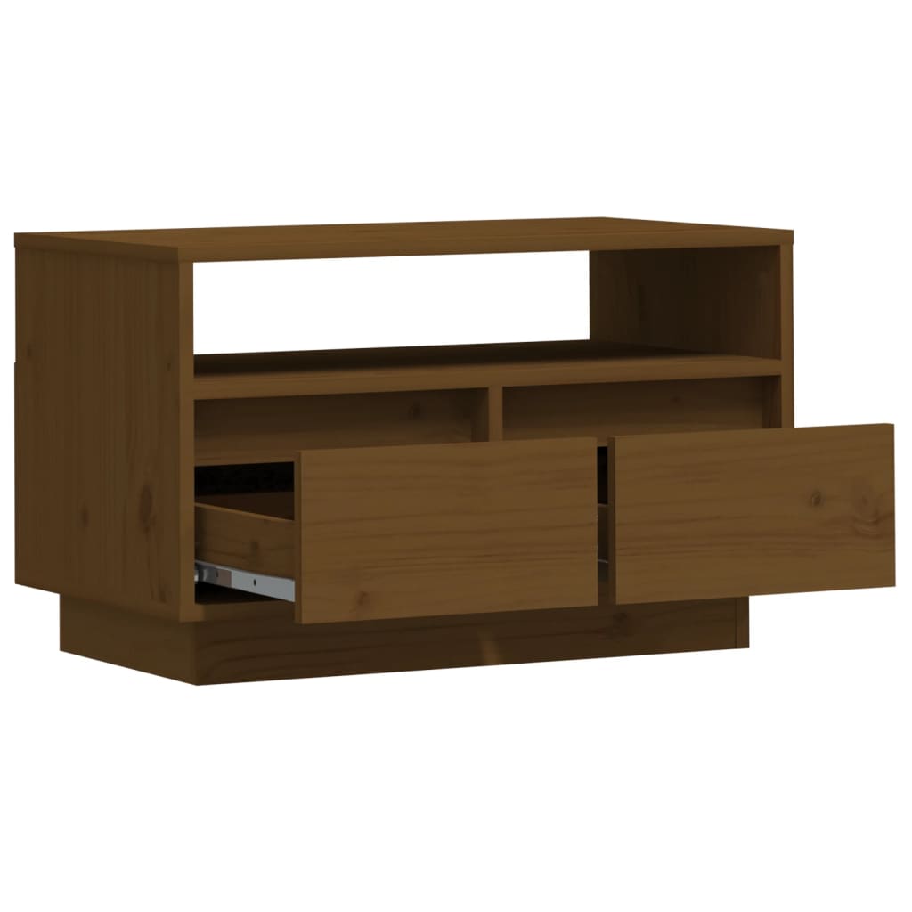 TV-taso hunajanruskea 60x35x37 cm täysi mänty - Sisustajankoti.fi