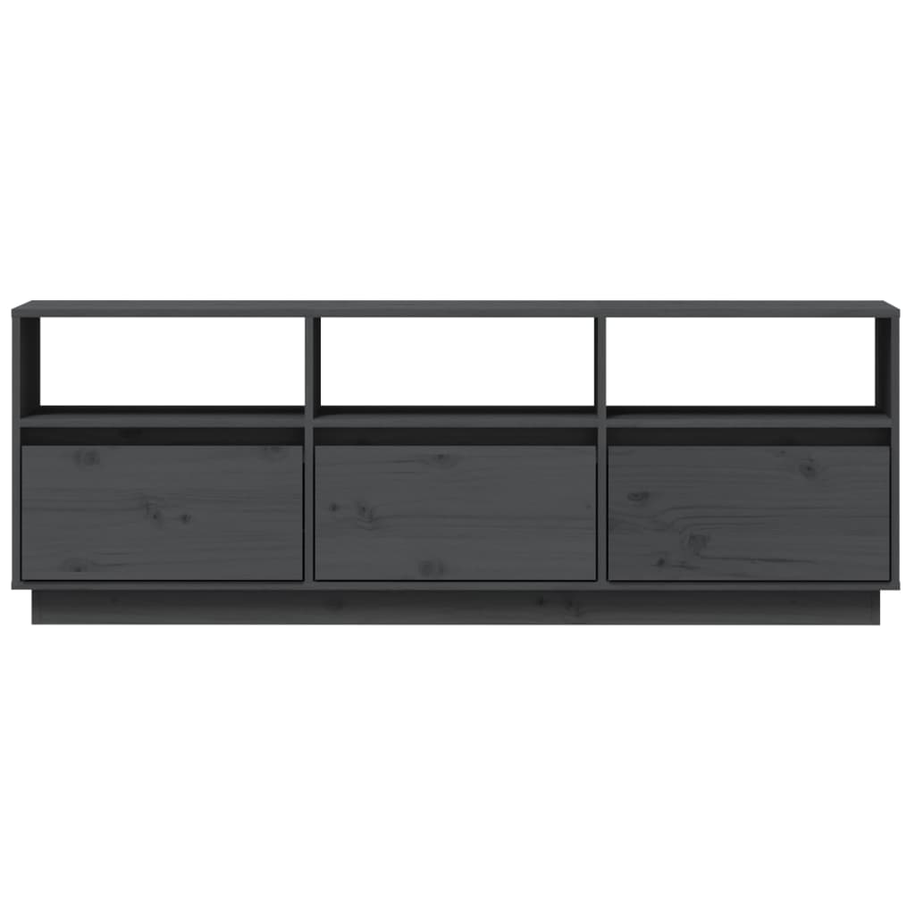 TV-taso harmaa 140x37x50 cm täysi mänty - Sisustajankoti.fi