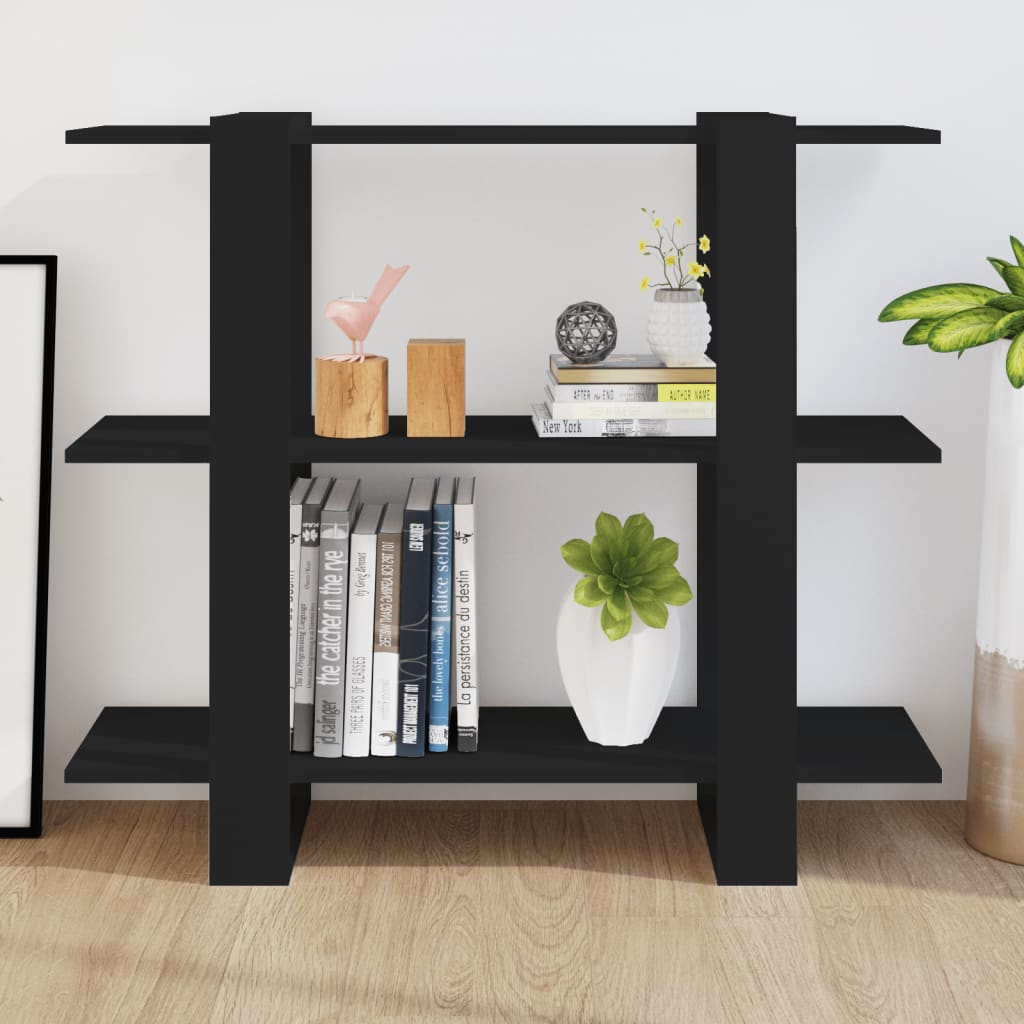 Kirjahylly/tilanjakaja musta 100x30x87 cm - Sisustajankoti.fi
