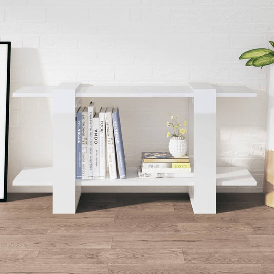 Kirjahylly korkeakiilto valkoinen 100x30x51 cm tekninen puu - Sisustajankoti.fi