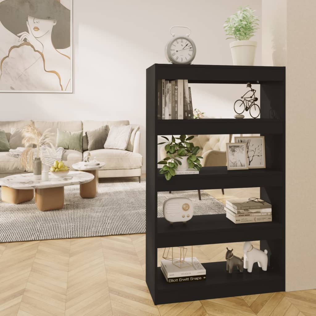Kirjahylly/tilanjakaja musta 80x30x135 cm - Sisustajankoti.fi