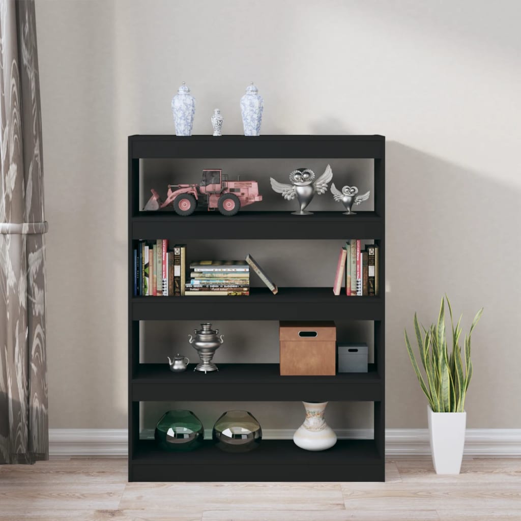 Kirjahylly/tilanjakaja musta 100x30x135 cm - Sisustajankoti.fi