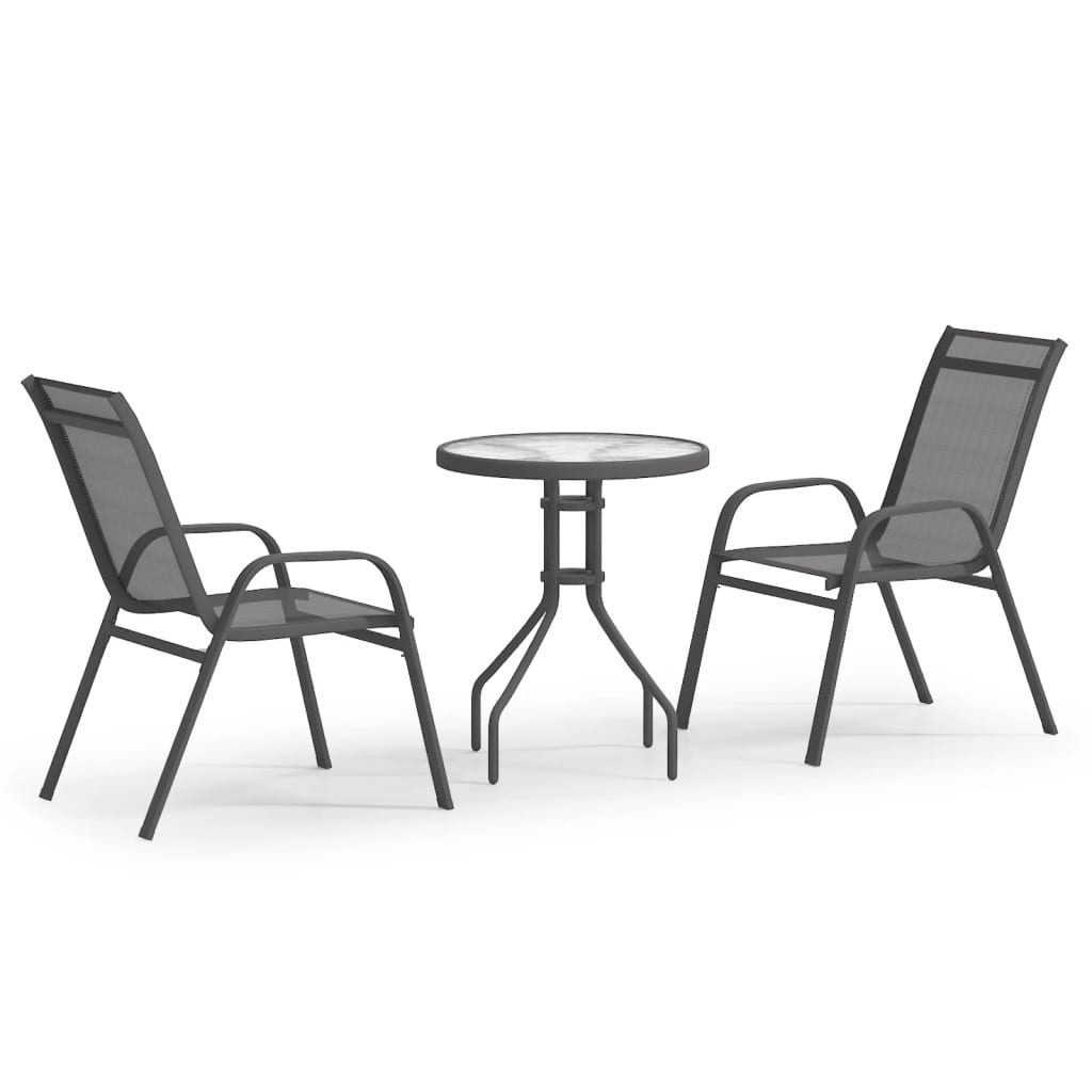 3-osainen Puutarhabistrosarja harmaa - Sisustajankoti.fi