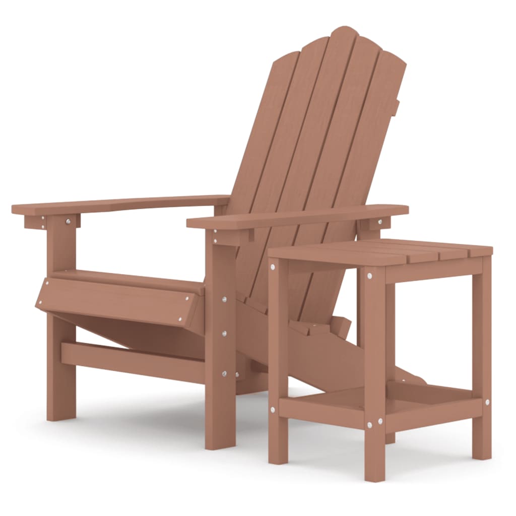 Adirondack puutarhatuoli pöydällä HDPE ruskea - Sisustajankoti.fi
