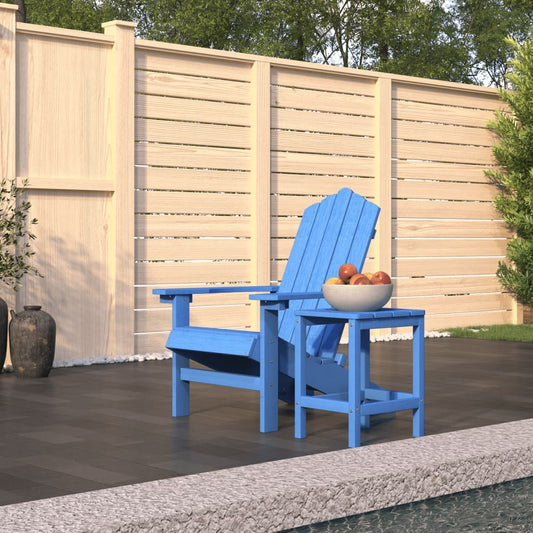Adirondack puutarhatuoli pöydällä HDPE vedensininen - Sisustajankoti.fi