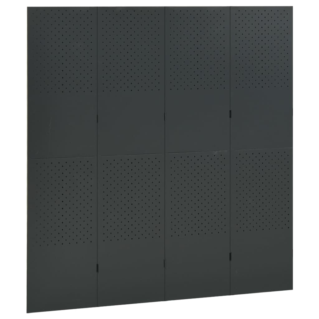 4-paneeliset tilanjakajat 2 kpl 160x180 cm antrasiitti teräs - Sisustajankoti.fi