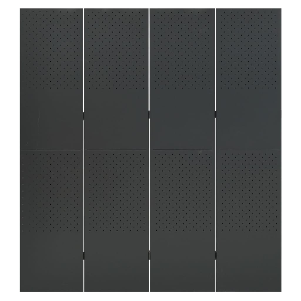 4-paneeliset tilanjakajat 2 kpl 160x180 cm antrasiitti teräs - Sisustajankoti.fi