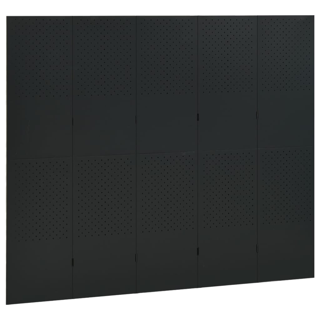 5-paneeliset tilanjakajat 2 kpl 200x180 cm musta teräs - Sisustajankoti.fi