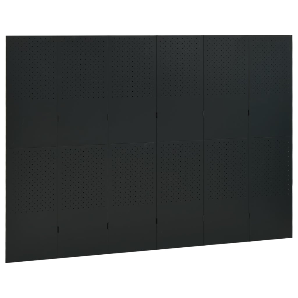 6-paneeliset tilanjakajat 2 kpl 240x180 cm musta teräs - Sisustajankoti.fi