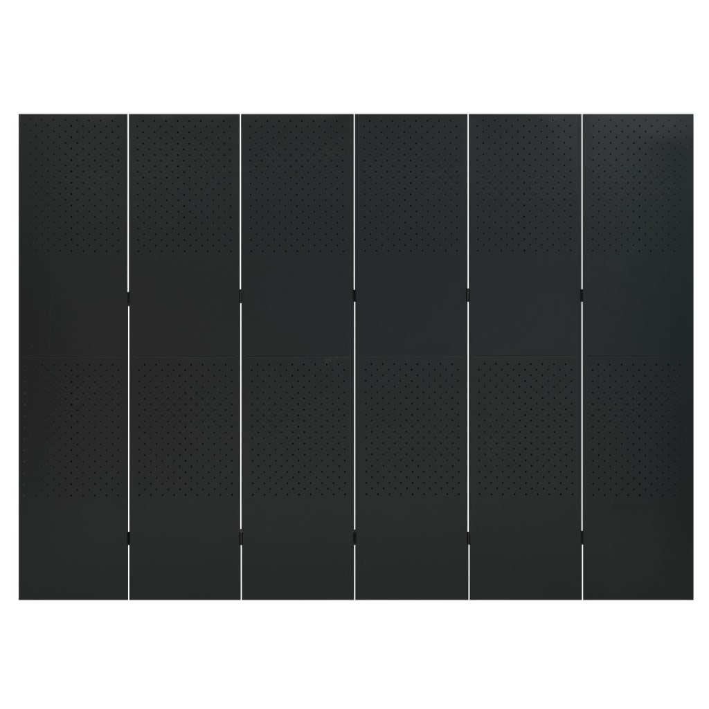 6-paneeliset tilanjakajat 2 kpl 240x180 cm musta teräs - Sisustajankoti.fi