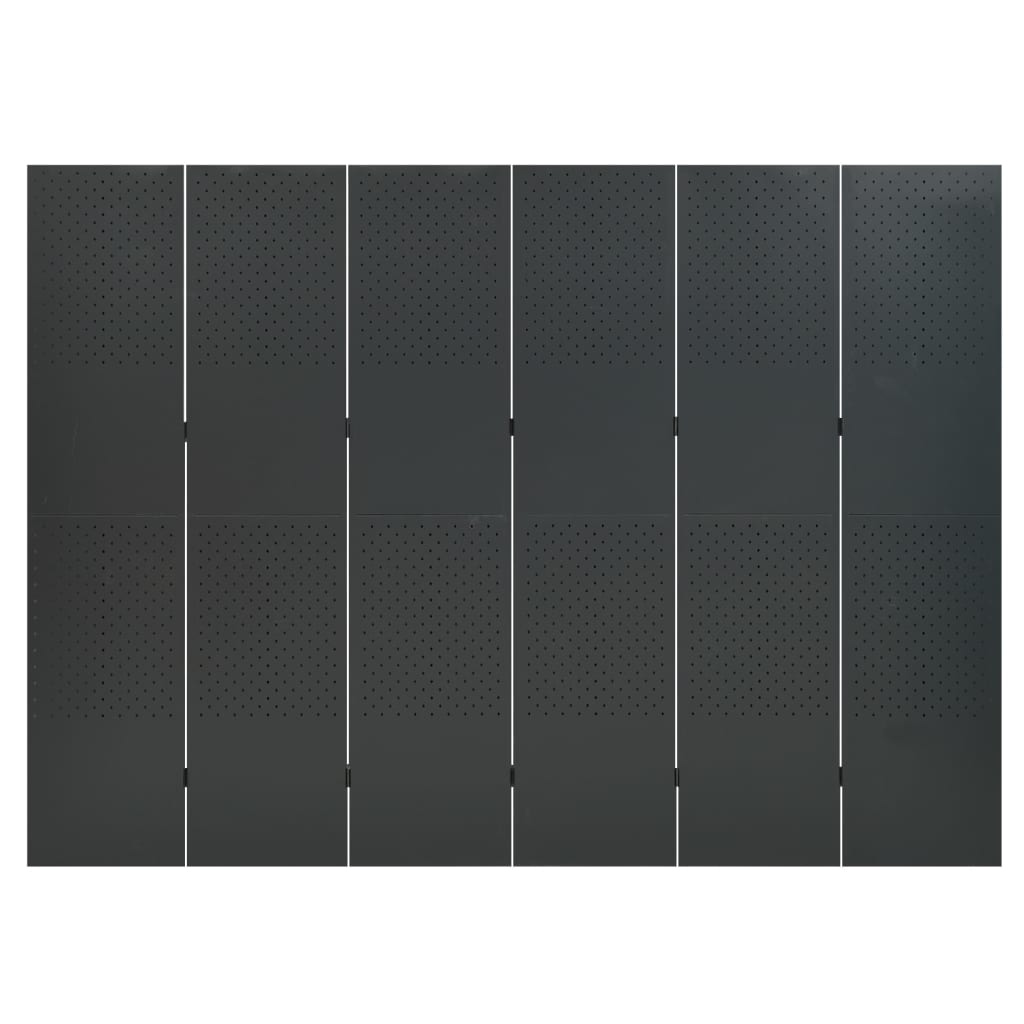 6-paneeliset tilanjakajat 2 kpl 240x180 cm antrasiitti teräs - Sisustajankoti.fi