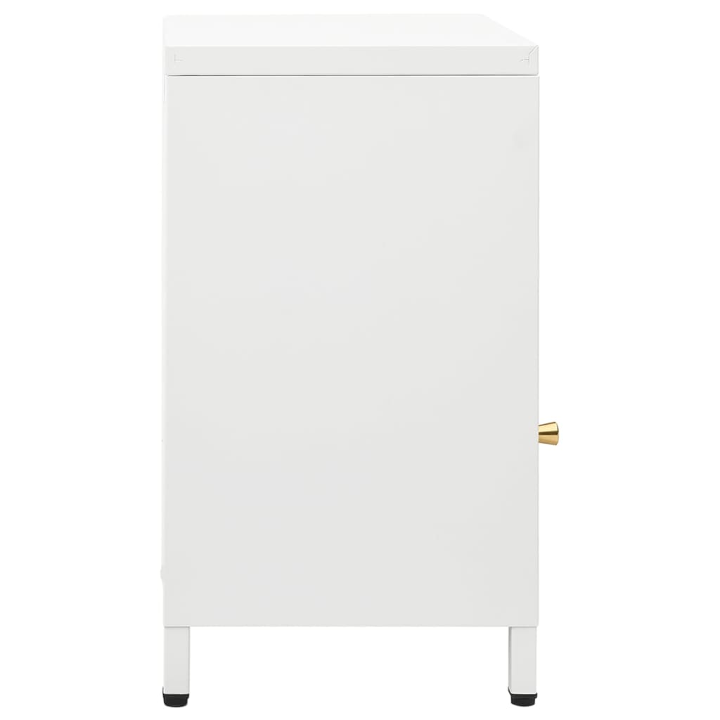 Yöpöydät 2 kpl valkoinen 40x30x54,5 cm teräs ja lasi - Sisustajankoti.fi