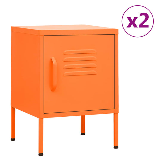 Yöpöydät 2 kpl oranssi 35x35x51 cm teräs - Sisustajankoti.fi