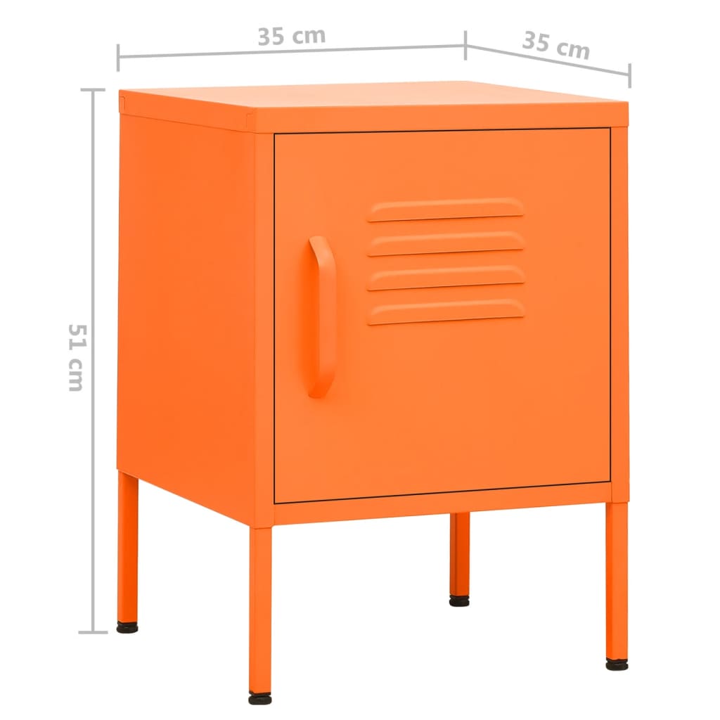 Yöpöydät 2 kpl oranssi 35x35x51 cm teräs - Sisustajankoti.fi