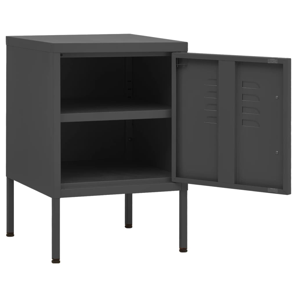 Yöpöydät 2 kpl antrasiitti 35x35x51 cm teräs - Sisustajankoti.fi