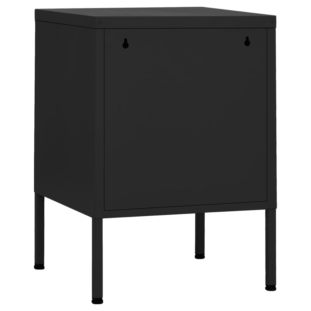 Yöpöydät 2 kpl musta 35x35x51 cm teräs - Sisustajankoti.fi