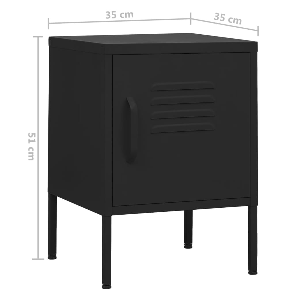 Yöpöydät 2 kpl musta 35x35x51 cm teräs - Sisustajankoti.fi