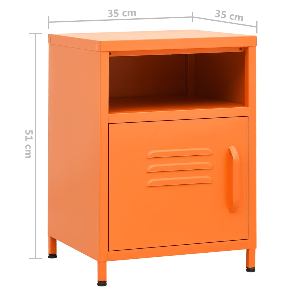 Yöpöydät 2 kpl oranssi 35x35x51 cm teräs - Sisustajankoti.fi