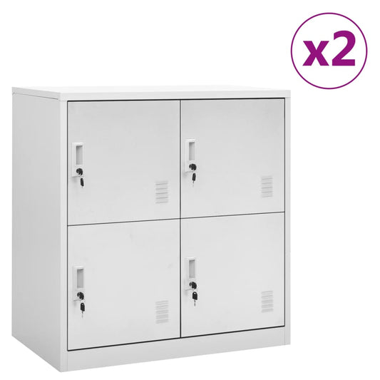 Pukukaapit 2 kpl vaaleanharmaa 90x45x92,5 cm teräs - Sisustajankoti.fi