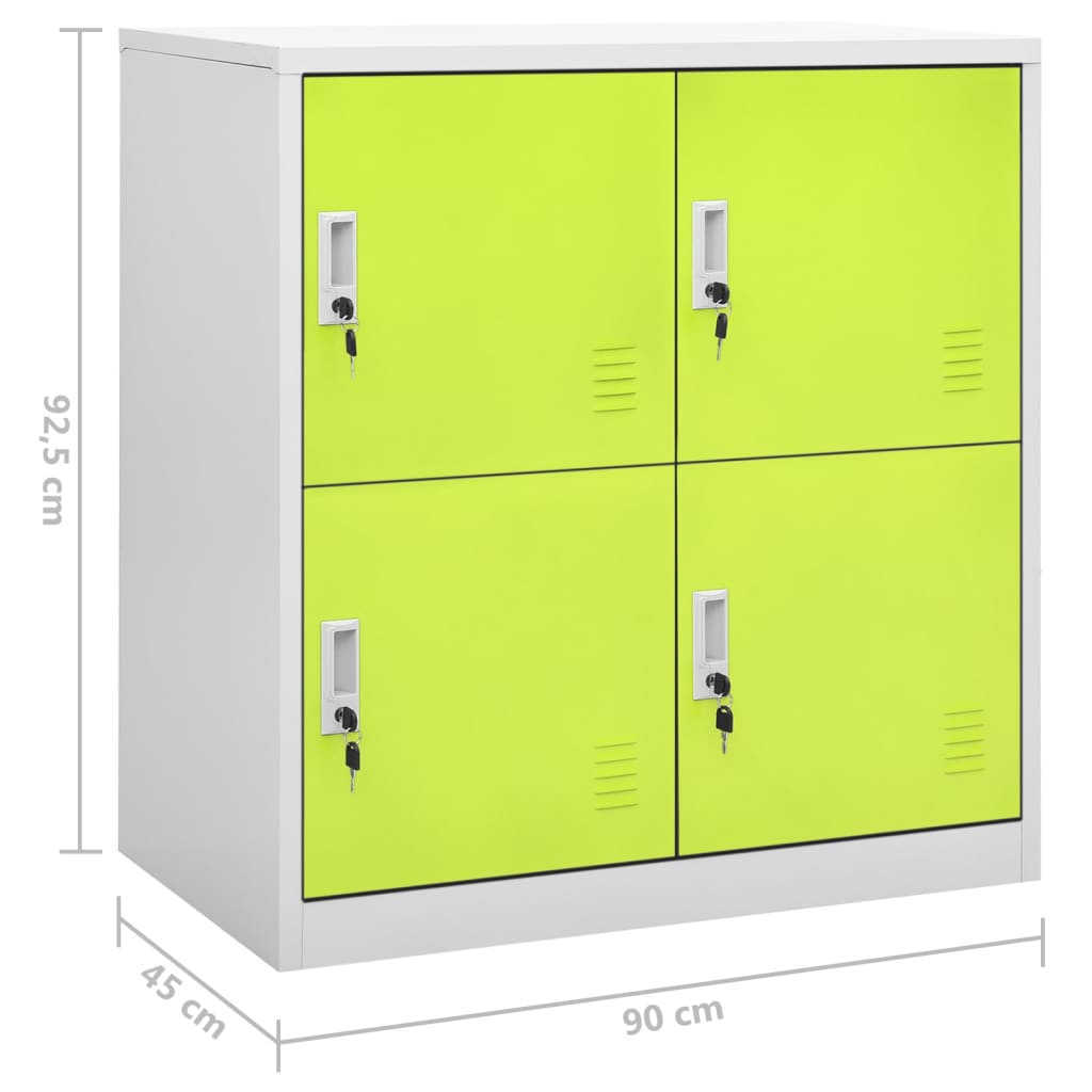 Pukukaapit 2 kpl vaaleanharmaa ja vihreä 90x45x92,5 cm teräs - Sisustajankoti.fi