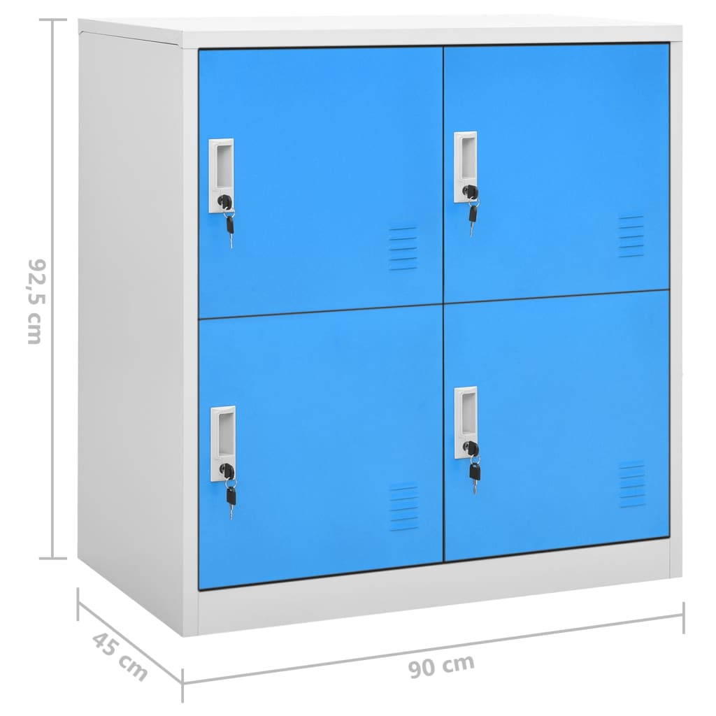 Pukukaapit 5 kpl vaaleanharmaa ja sininen 90x45x92,5 cm teräs - Sisustajankoti.fi