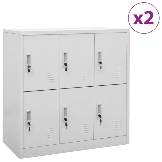 Pukukaapit 2 kpl vaaleanharmaa 90x45x92,5 cm teräs - Sisustajankoti.fi